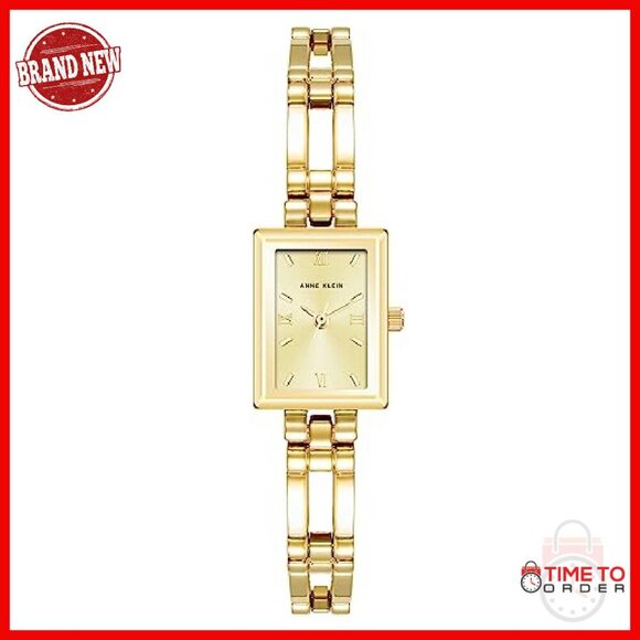 Women\'s Gold-Tone Rectangular Watch with Adjustable Bracelet main image 5